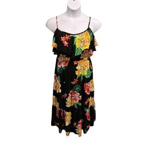 Old Navy Womens Medium Floral Print Tiered Midi Sundress  Resort Vacation Summer